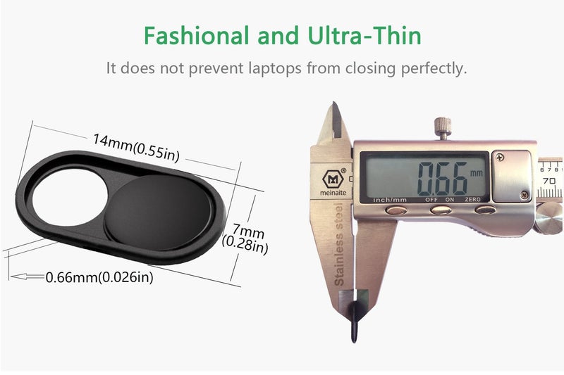 CloudValley Camera Cover Slide, 0.026 Inch Metal Webcam Cover for MacBook Pro, MacBook Air, Laptop, Mac, PC, iPad, iPhone, Ultra-Thin Privacy Covers [Black - 5 Pack] - Image 3